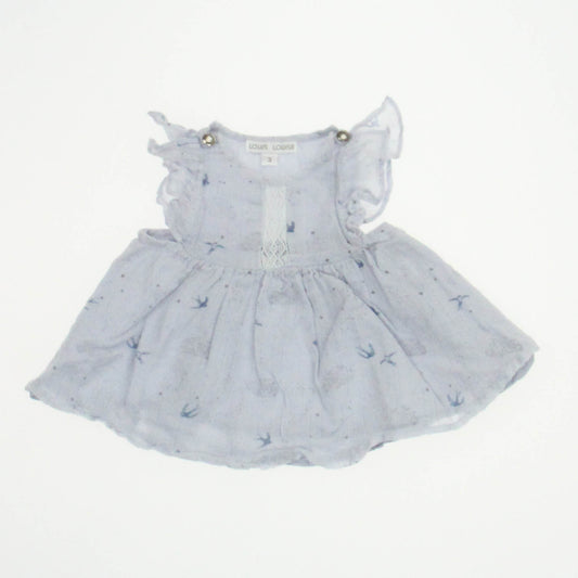 Louis Louise Girls Gray Dress Size: 3 Months Gray