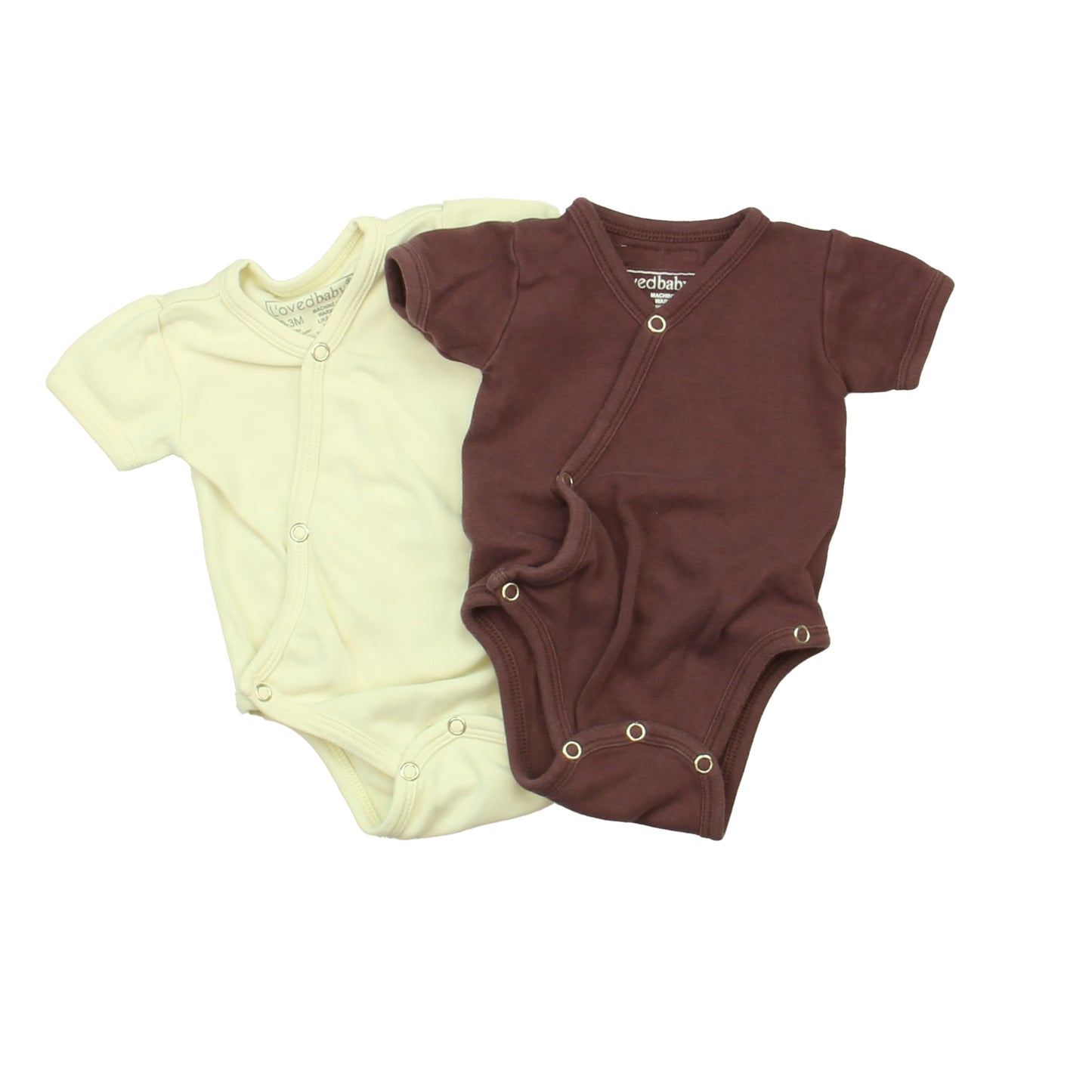 L'oved Baby Unisex Ivory | Purple Onesie Size: 0-3 Months Ivory | Purple