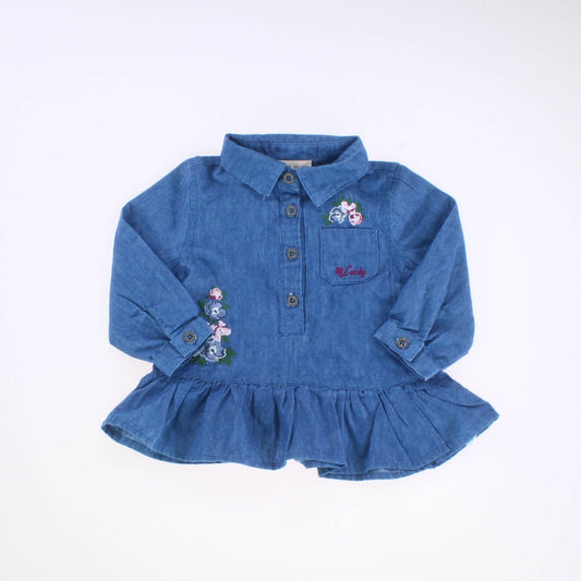Lucky Brand Girls Blue | Floral Dress Size: 12 Months Blue | Floral