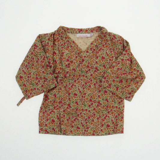 Lucky Wang NYC Girls Pink Floral Long Sleeve Shirt Size: 6 Months Pink Floral