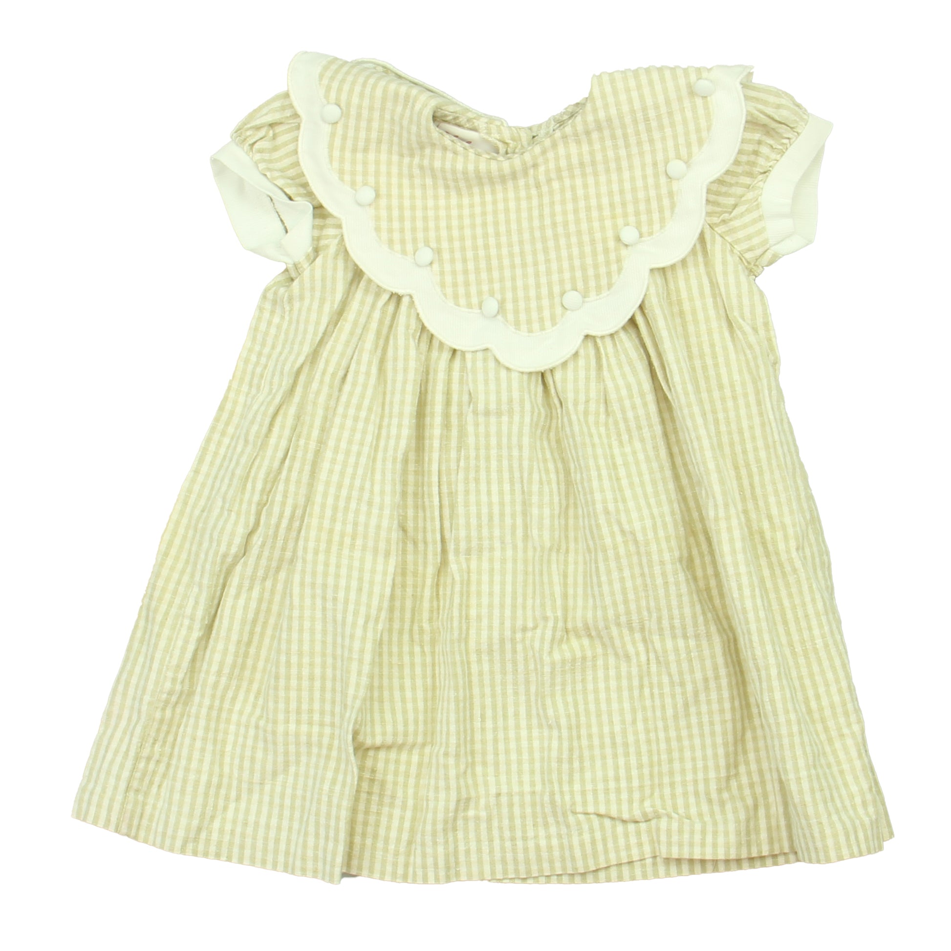 Lynley Designs Girls Beige | White Dress Size: 12 Months Beige | White