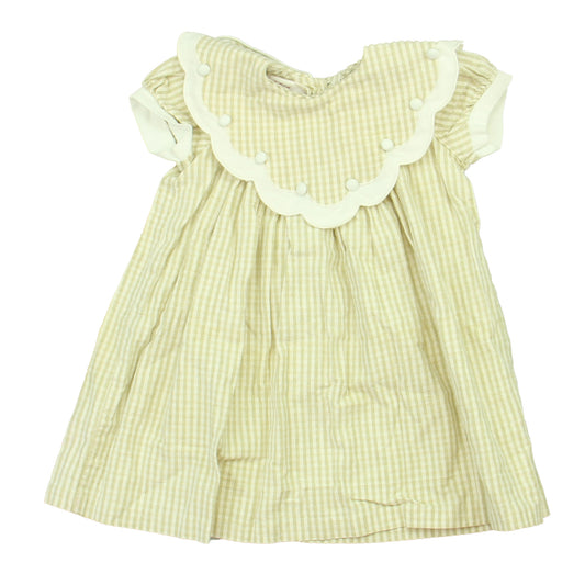 Lynley Designs Girls Beige | White Dress Size: 12 Months Beige | White
