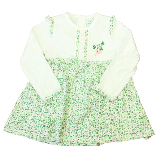 Made With Love Ireland Girls White | Green Dress Size: 18-24 Months White | Green