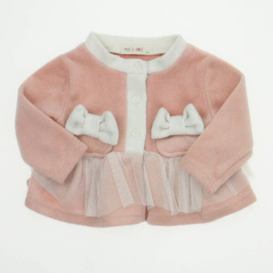 Mae Li Girls Pink | White Cardigan Size: 12-18 Months Pink | White