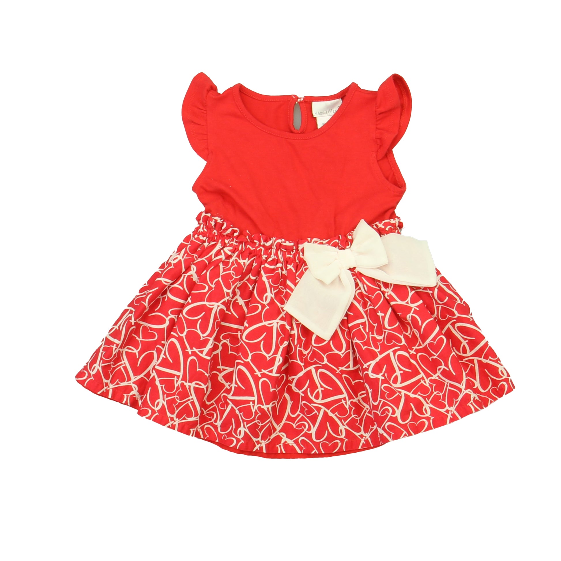 Maggie & Zoe Girls Red | White Dress Size: 18 Months Red | White