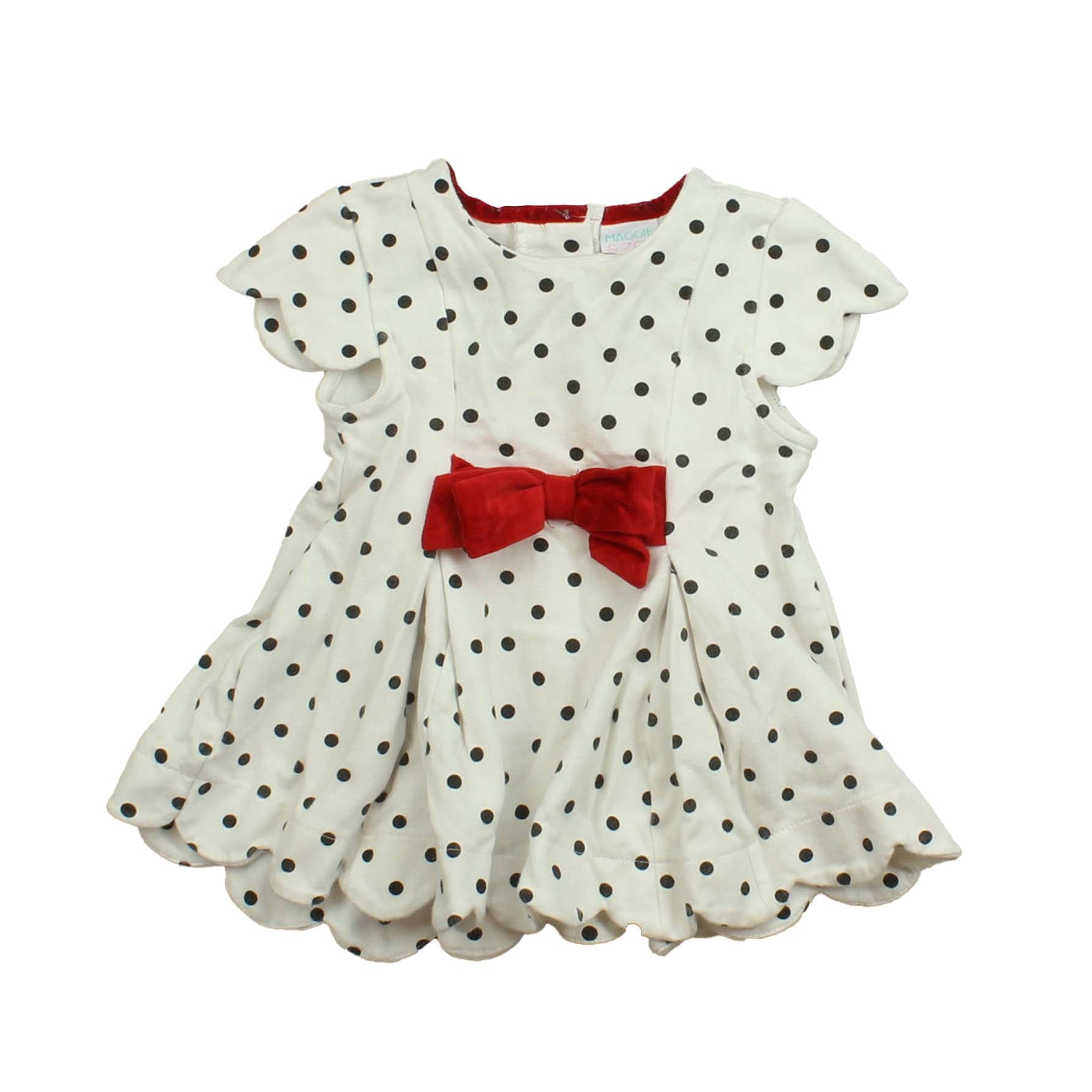 Maggie & Zoe Girls Ivory | Black | Red Shirt Size: 24 Months Ivory | Black | Red