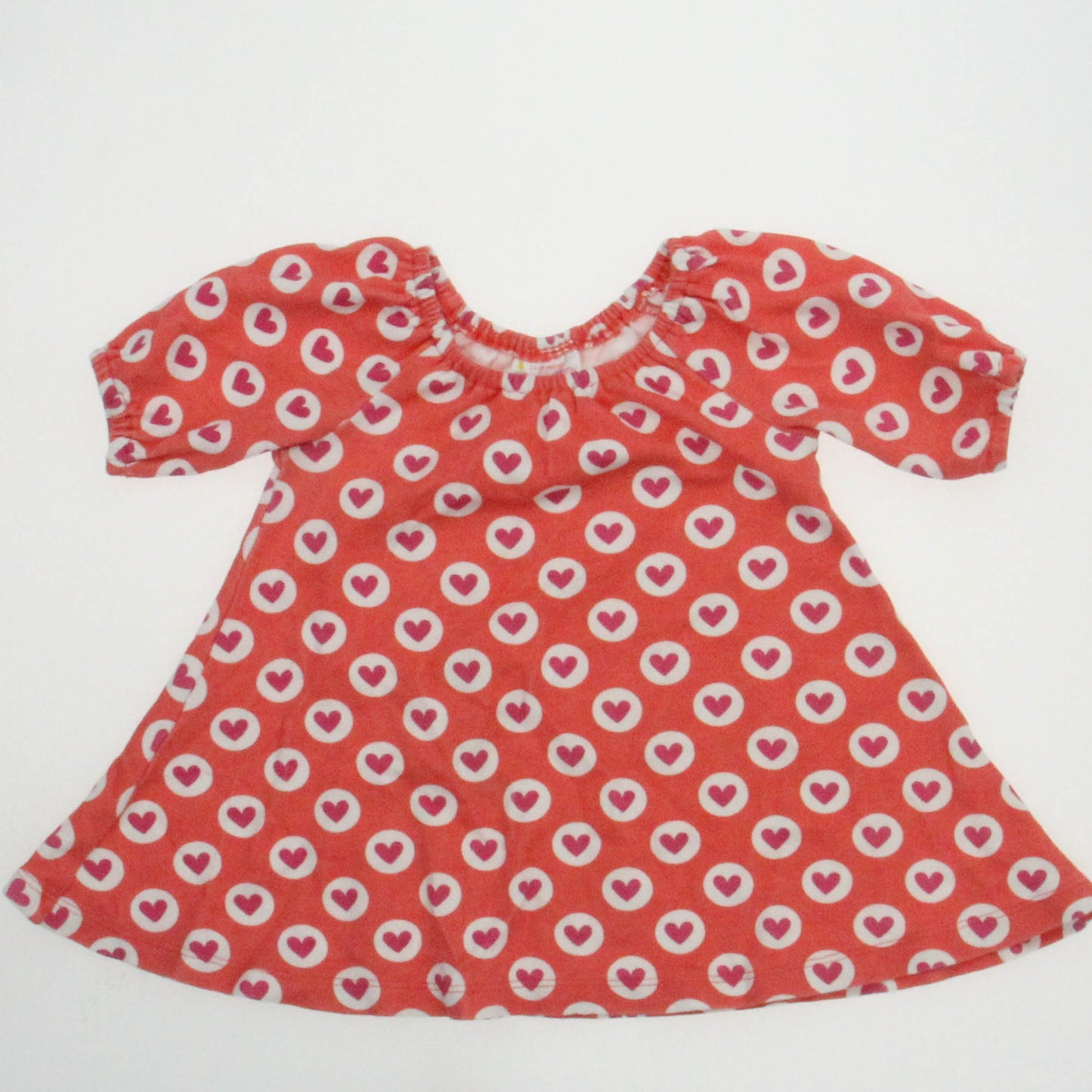 Masala Baby Girls Orange | White | Pink Hearts Dress Size: 12-18 Months Orange | White | Pink Hearts