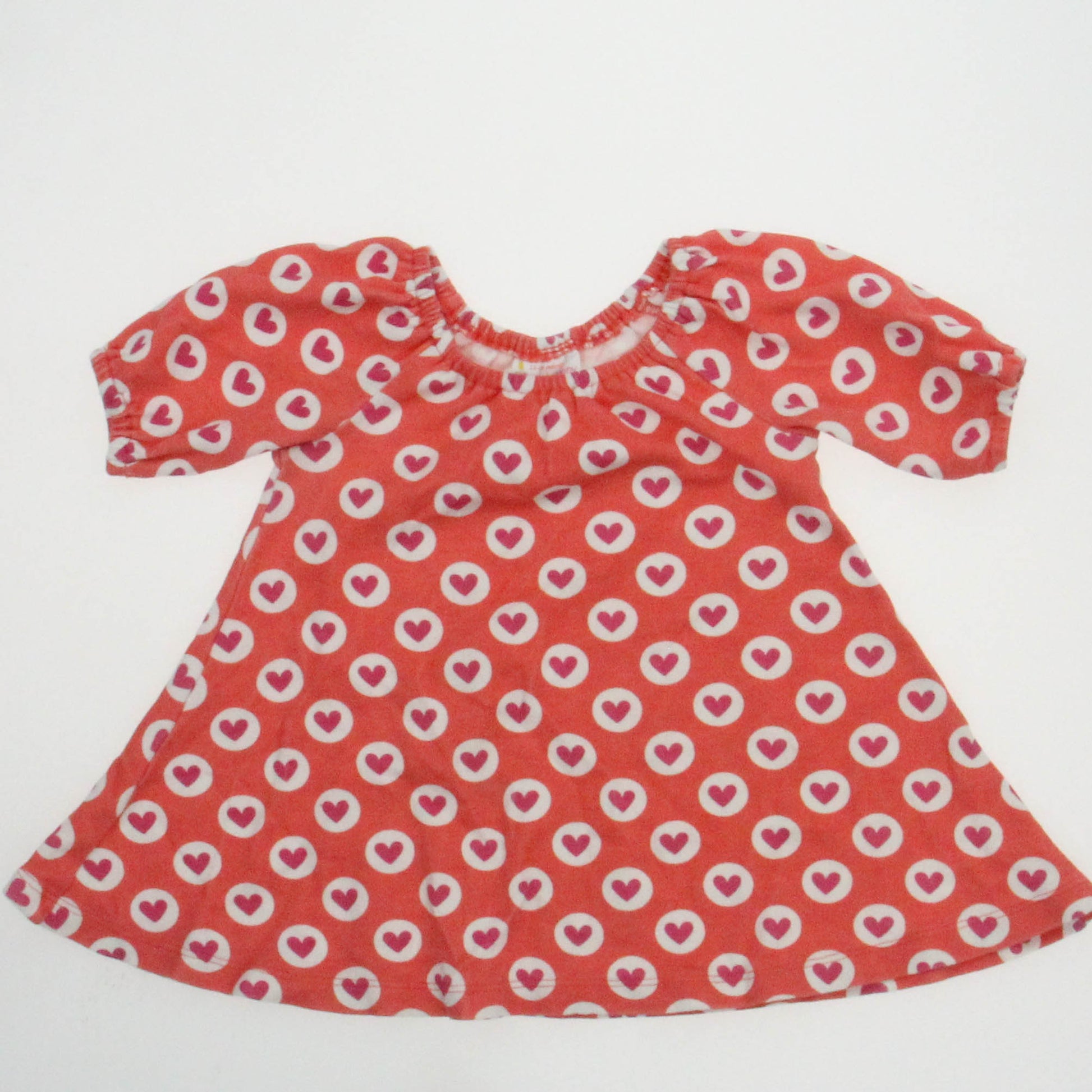 Masala Baby Girls Orange | White | Pink Hearts Dress Size: 12-18 Months Orange | White | Pink Hearts
