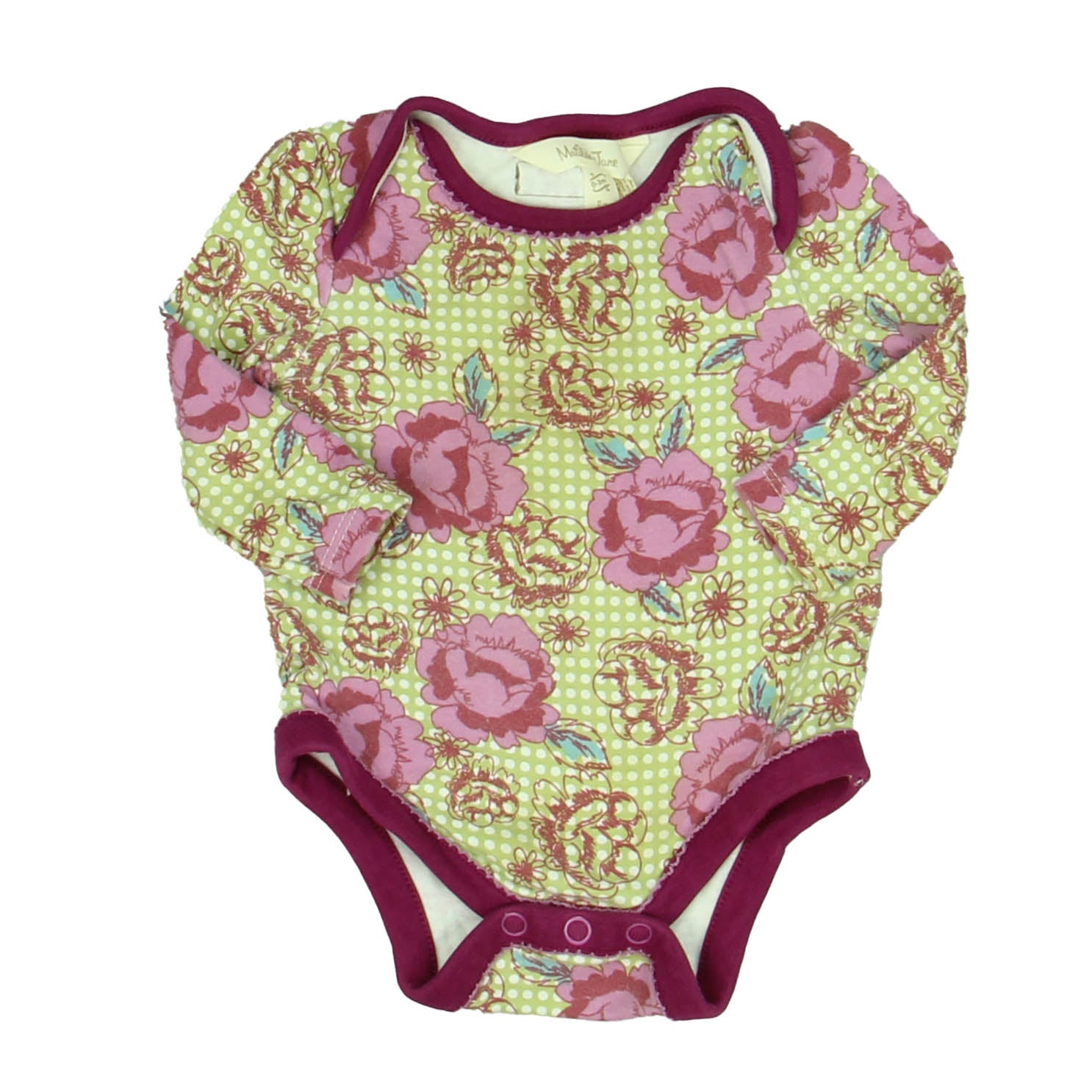 Matilda Jane Girls Green | Purple | Floral Onesie Size: 0-3 Months Green | Purple | Floral