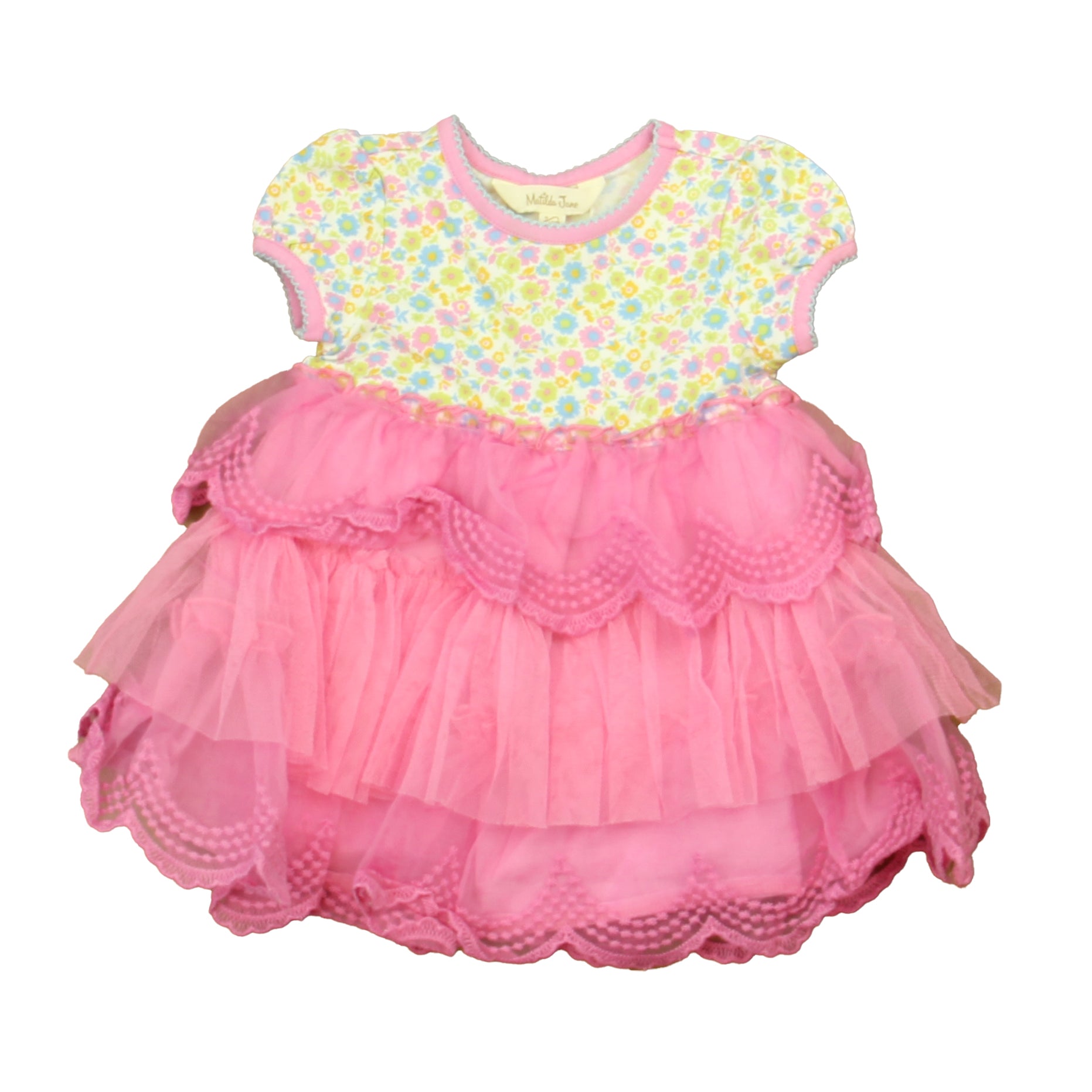 Matilda Jane Girls Pink Floral Dress Size: 12 Months Pink Floral