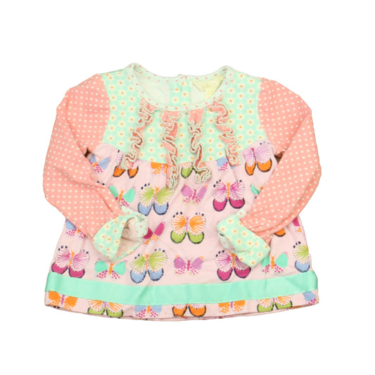 Matilda Jane Girls Pink | Blue Butterflies Long Sleeve T-Shirt Size: 18-24 Months Pink | Blue Butterflies