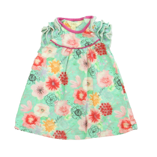 Matilda Jane Girls Aqua Floral Dress Size: 6-12 Months Aqua Floral