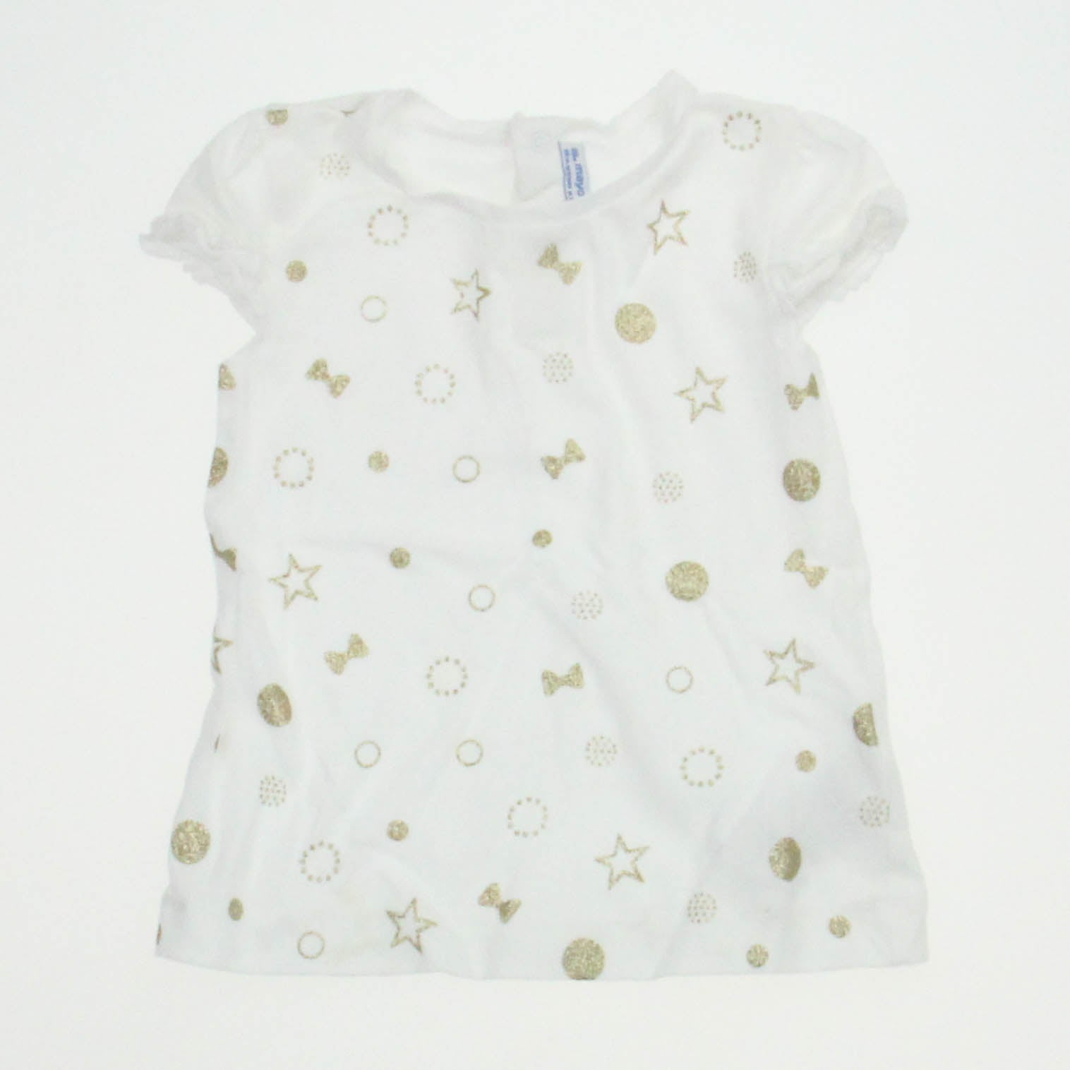 Mayoral Girls Ivory | Gold T-Shirt Size: 18 Months Ivory | Gold