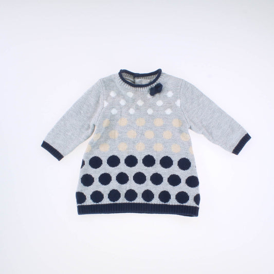Mayoral Girls Gray | Dots Sweater Dress Size: 3 Months Gray | Dots