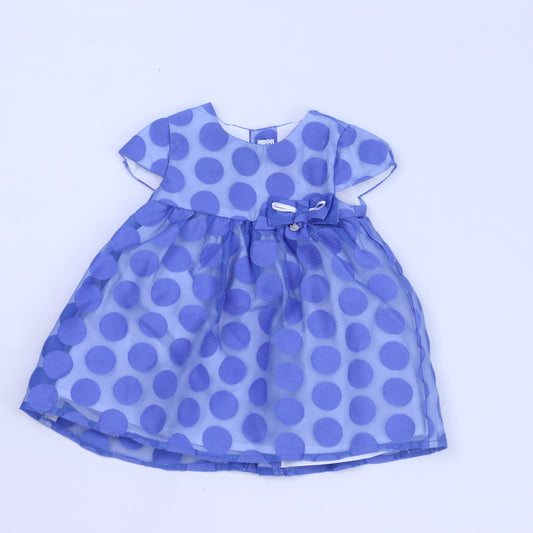 Mayoral Girls Blue Dress Size: 4-6 Months Blue