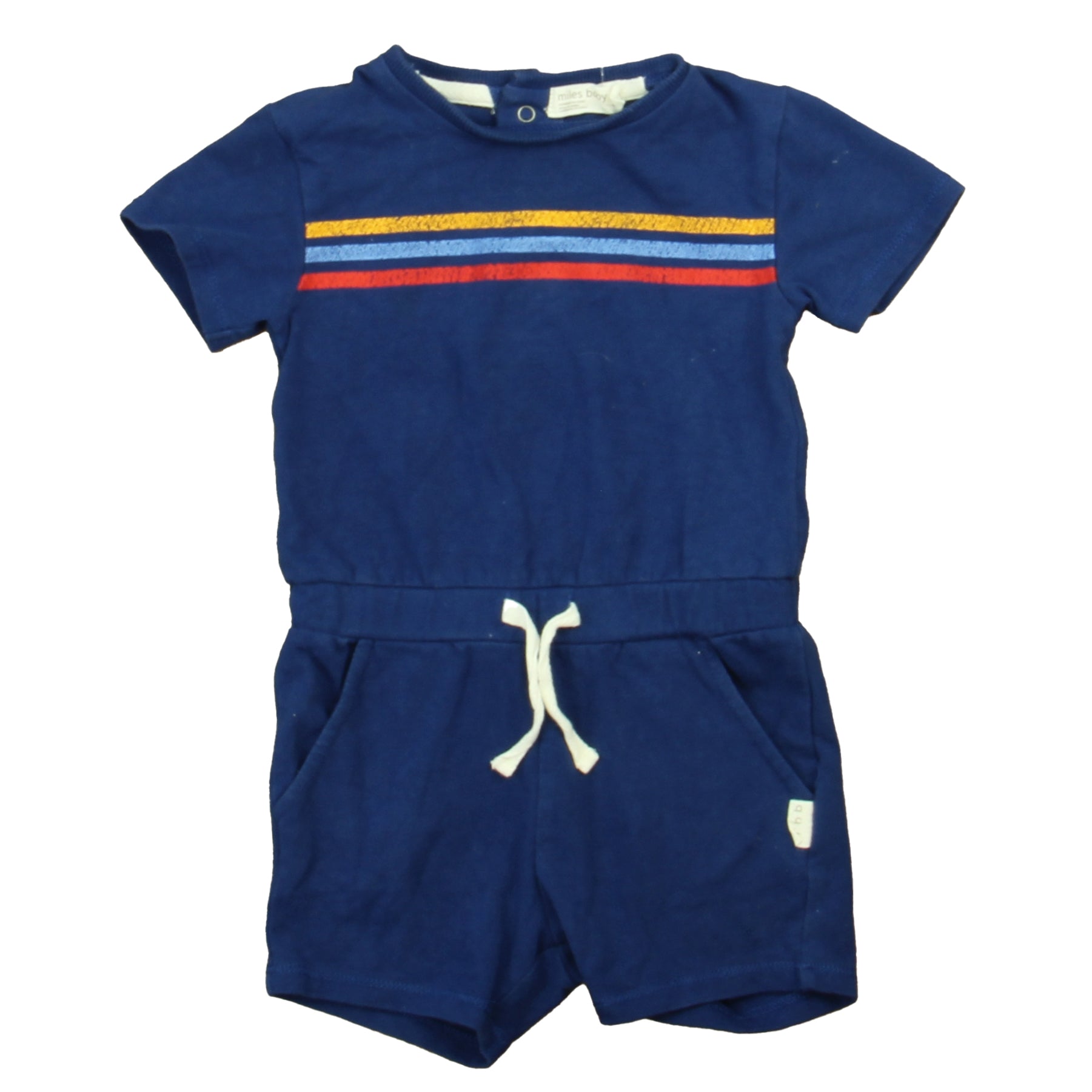 Miles Girls Blue Romper Size: 12 Months Blue