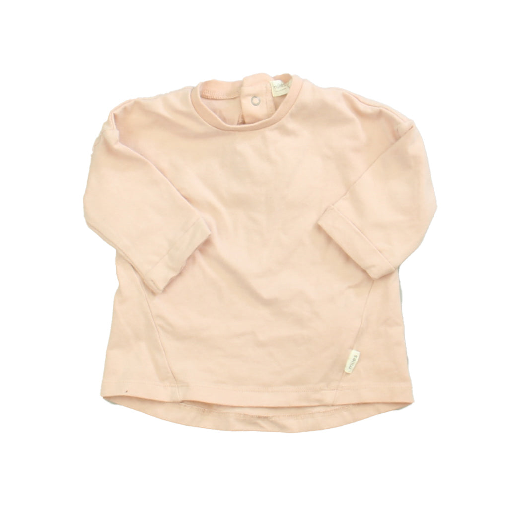 Miles Girls Pink Long Sleeve Shirt Size: 3 Months Pink