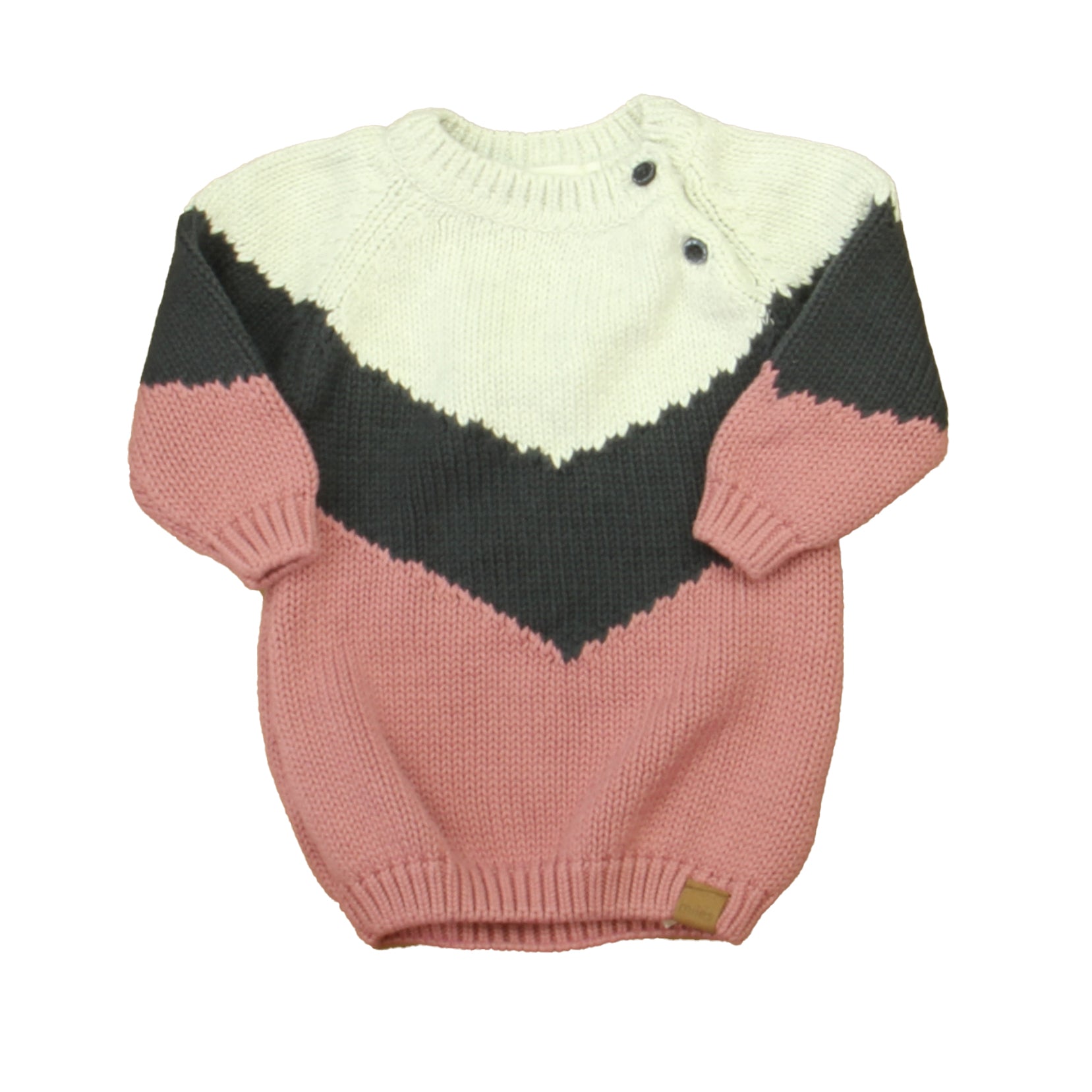 Miles Girls Pink | Gray Sweater Size: 3-6 Months Pink | Gray