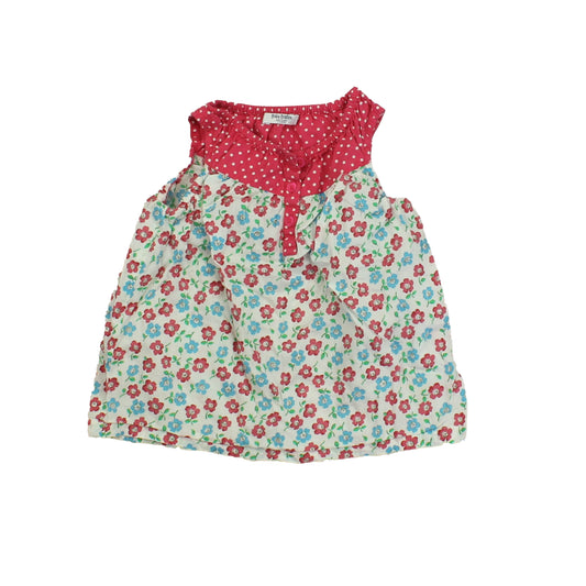 Mini Boden Girls White | Pink | Blue | Floral Dress Size: 12-18 Month White | Pink | Blue | Floral
