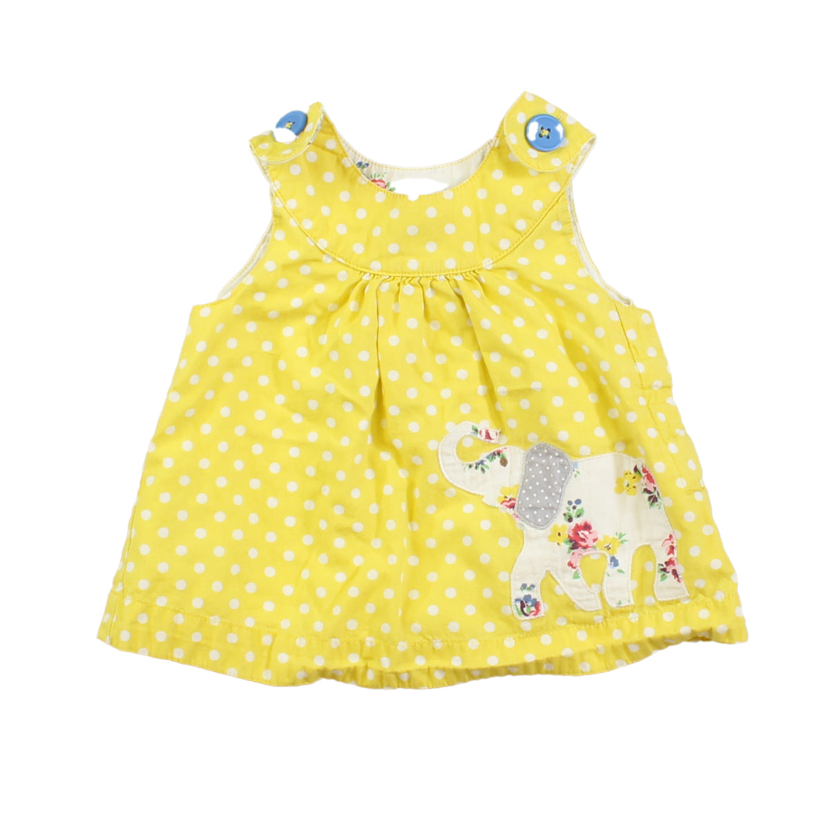 Mini Boden Girls Yellow | Elephant Dress Size: 3-6 Months Yellow | Elephant