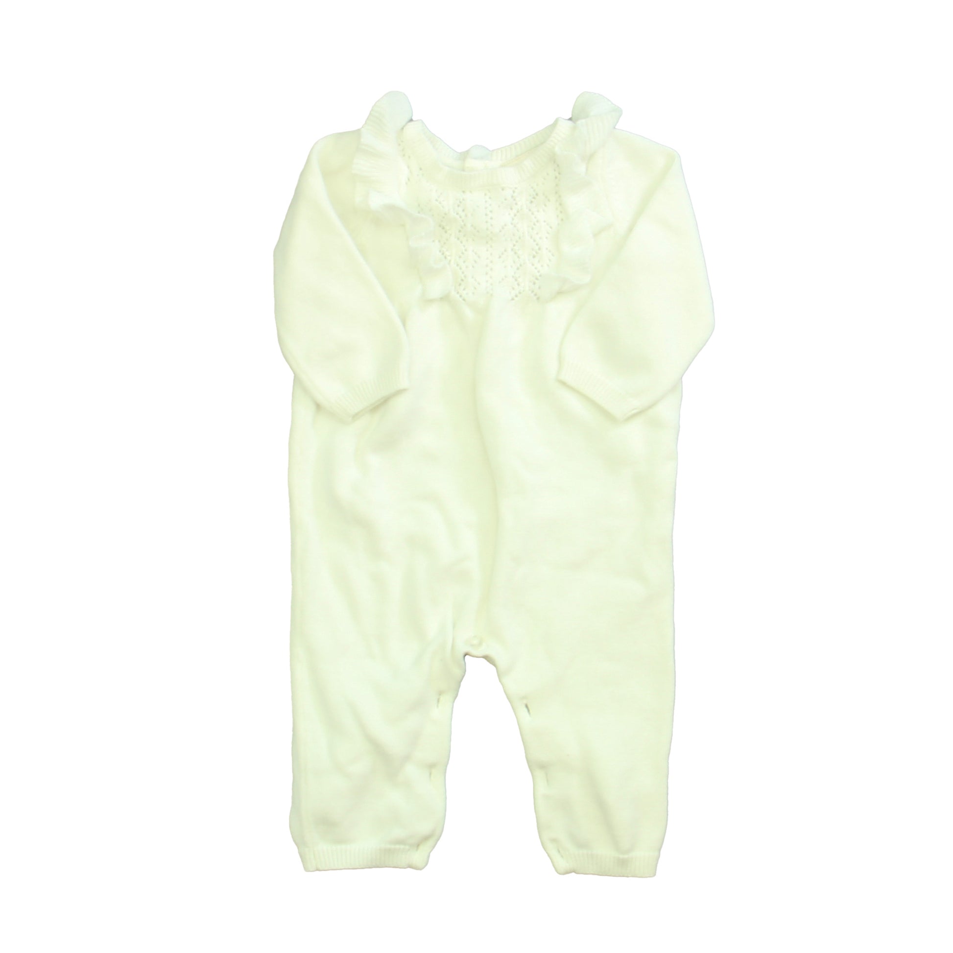 Miniclasix Girls White Long Sleeve Outfit Size: 3 Months White