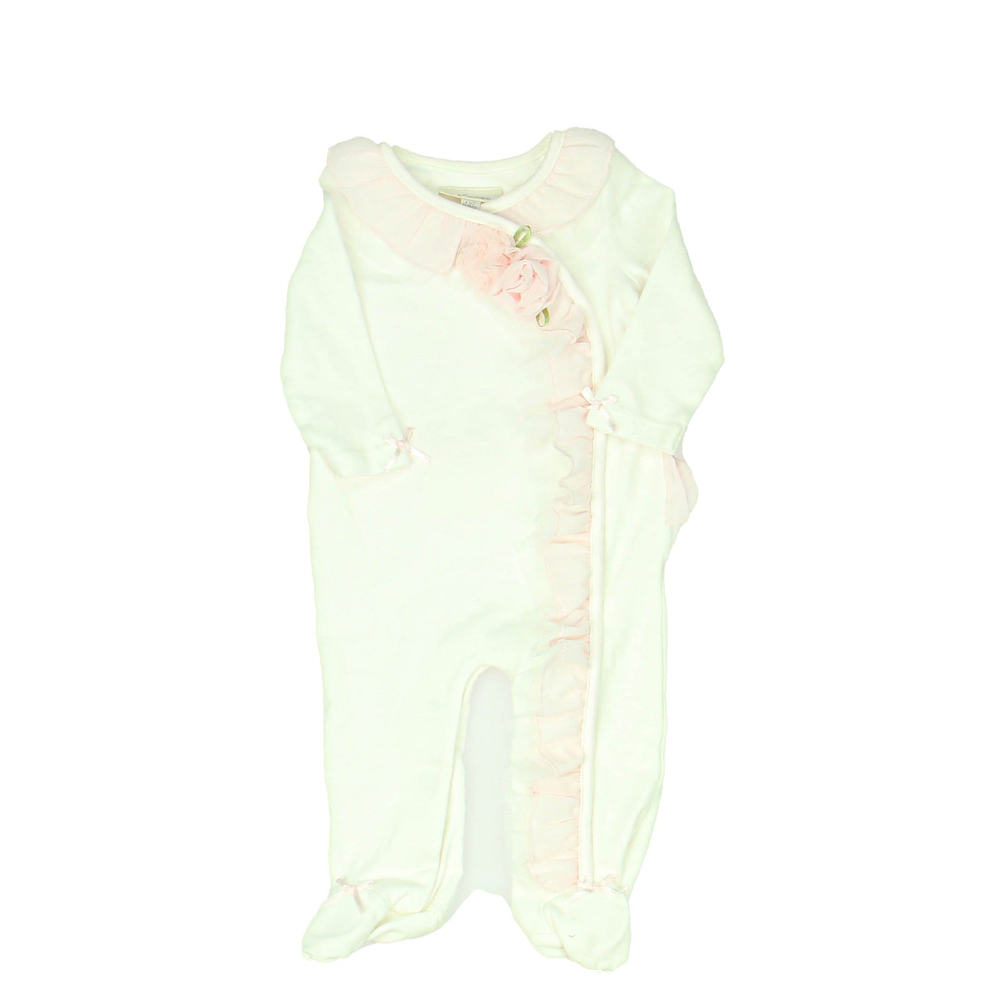 Miniclasix Girls White | Pink Long Sleeve Outfit Size: 6 Months White | Pink