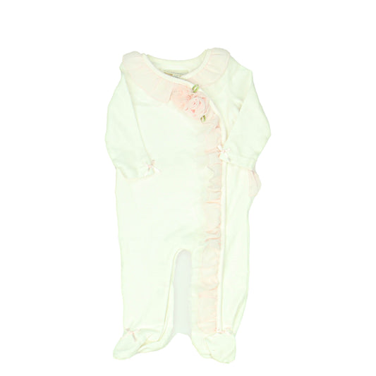 Miniclasix Girls White | Pink Long Sleeve Outfit Size: 6 Months White | Pink