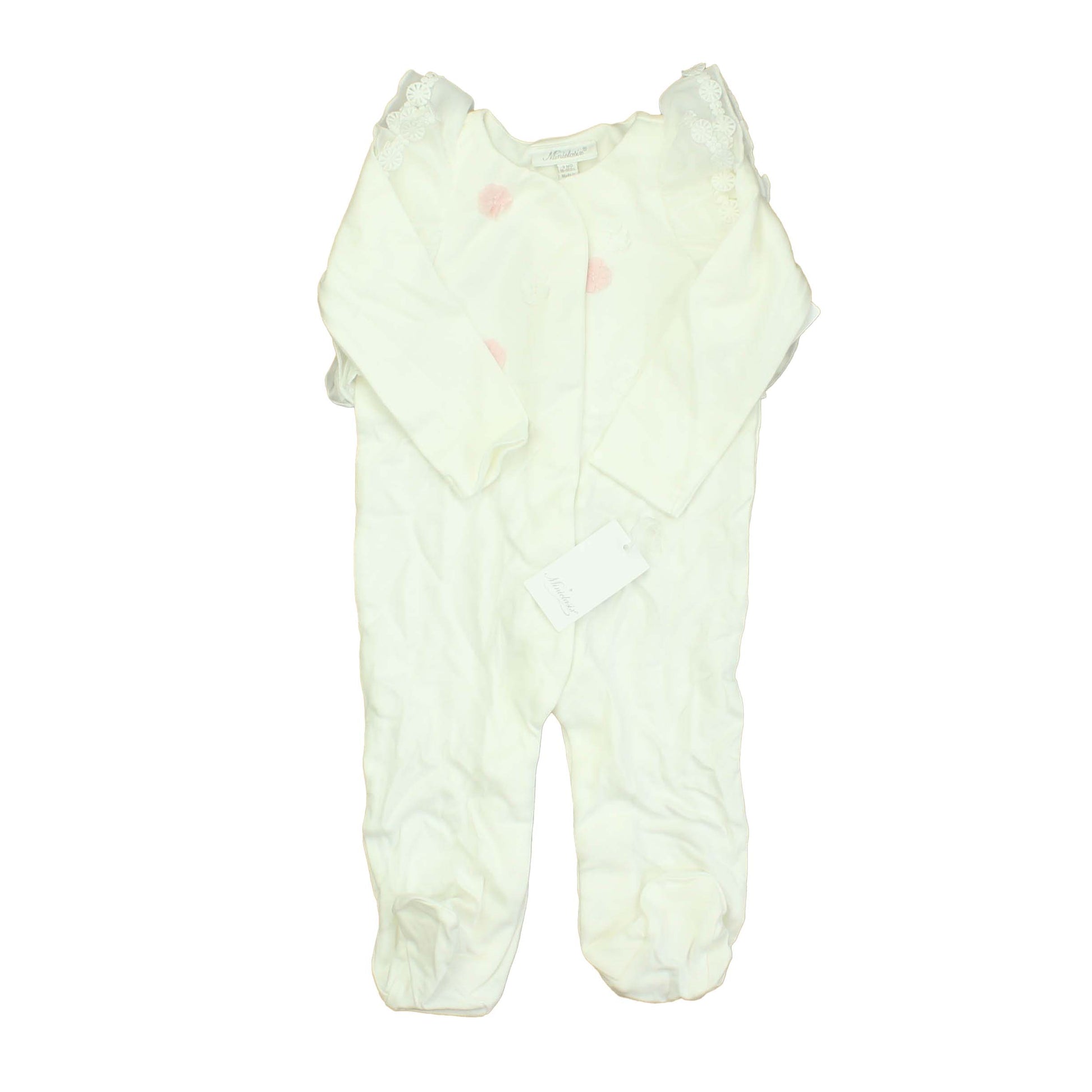 Miniclassix Girls White | Pink Long Sleeve Outfit Size: 9 Months White | Pink