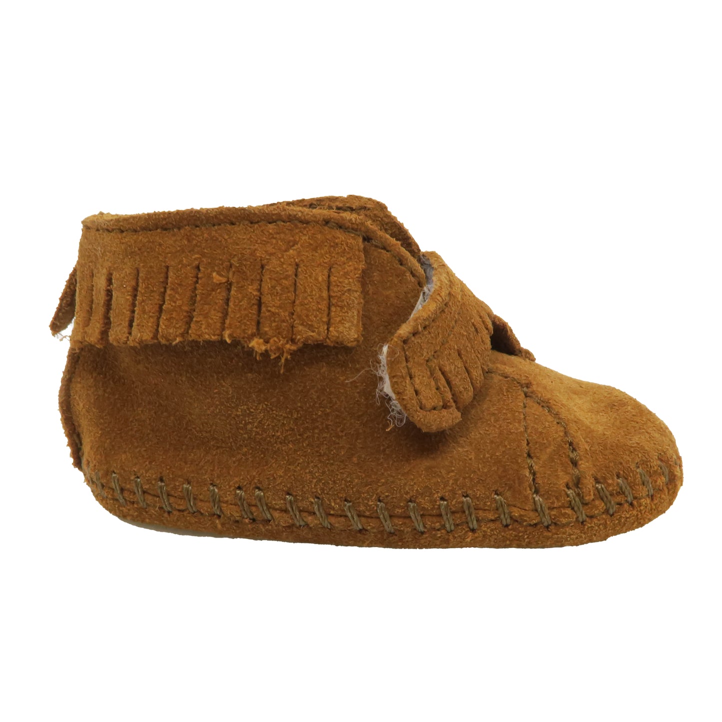 Minnetonka Unisex Chestnut Booties Size: 2 Infant Chestnut