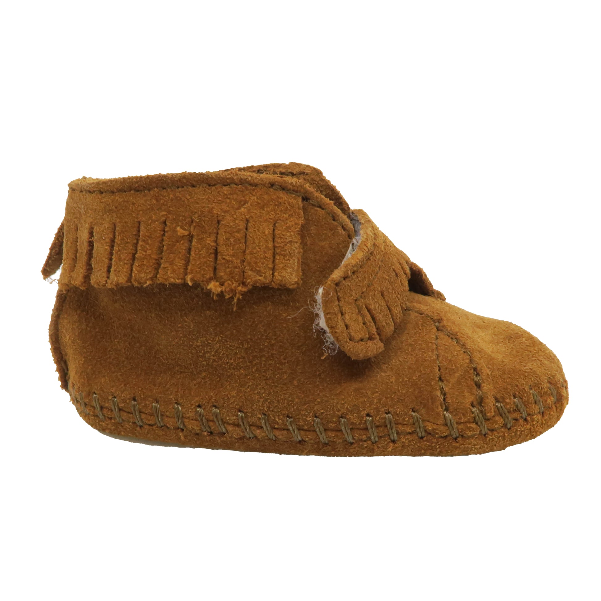Minnetonka Unisex Chestnut Booties Size: 2 Infant Chestnut