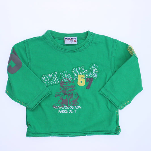 Mish Boys Boys Green Long Sleeve T-Shirt Size: 12 Months Green