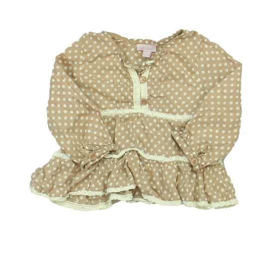 Monsoon Girls Mauve Polka Dot Blouse Size: 6-12 Months Mauve Polka Dot
