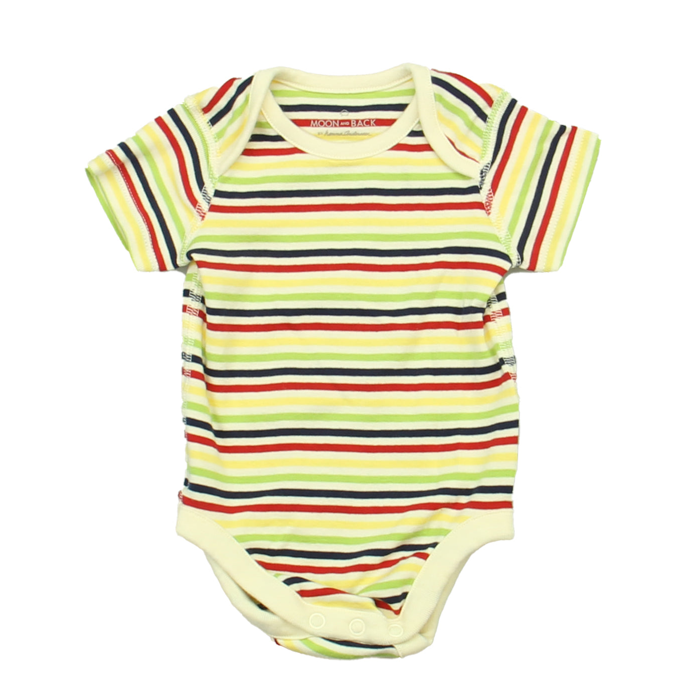 Moon And Back Unisex Yellow Stripe Onesie Size: 0-3 Months Yellow Stripe