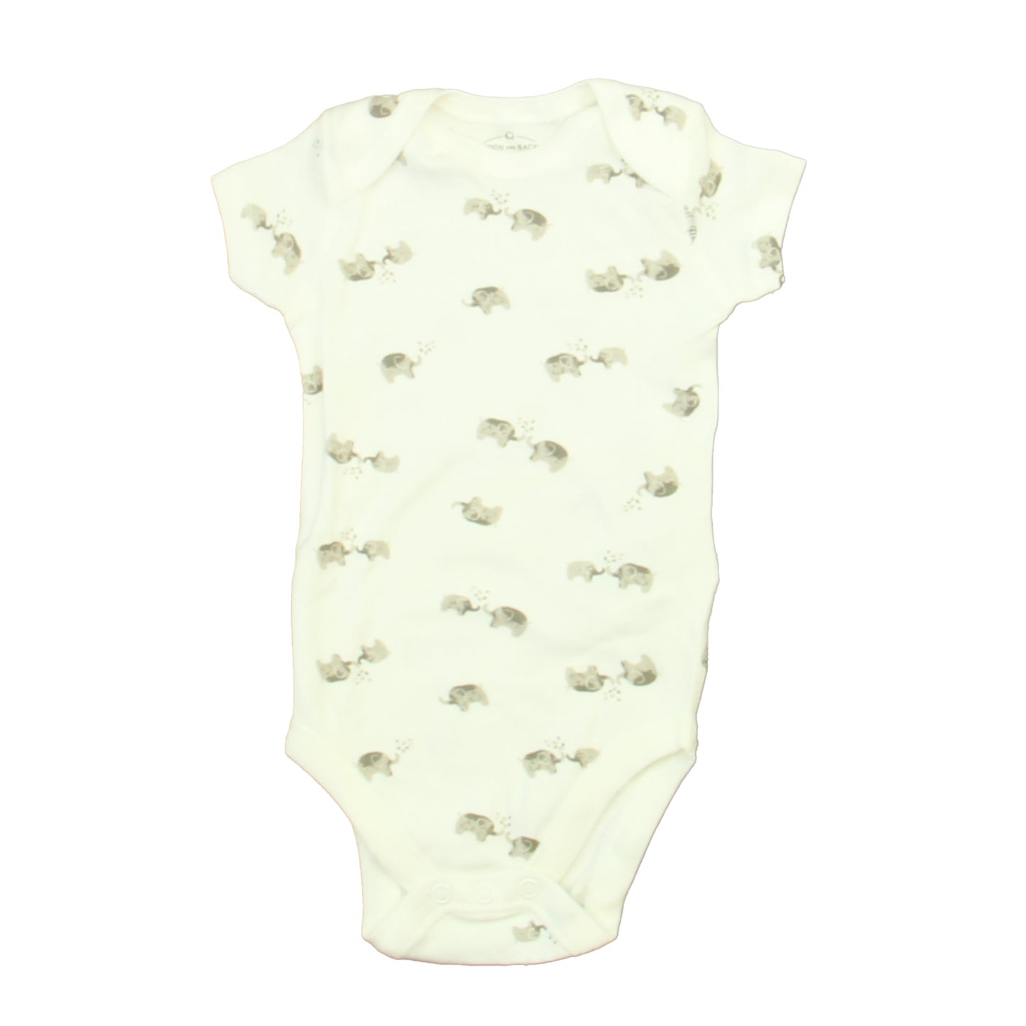 Moon & Back Unisex White | Gray Elephant Onesie Size: 3 Months White | Gray Elephant