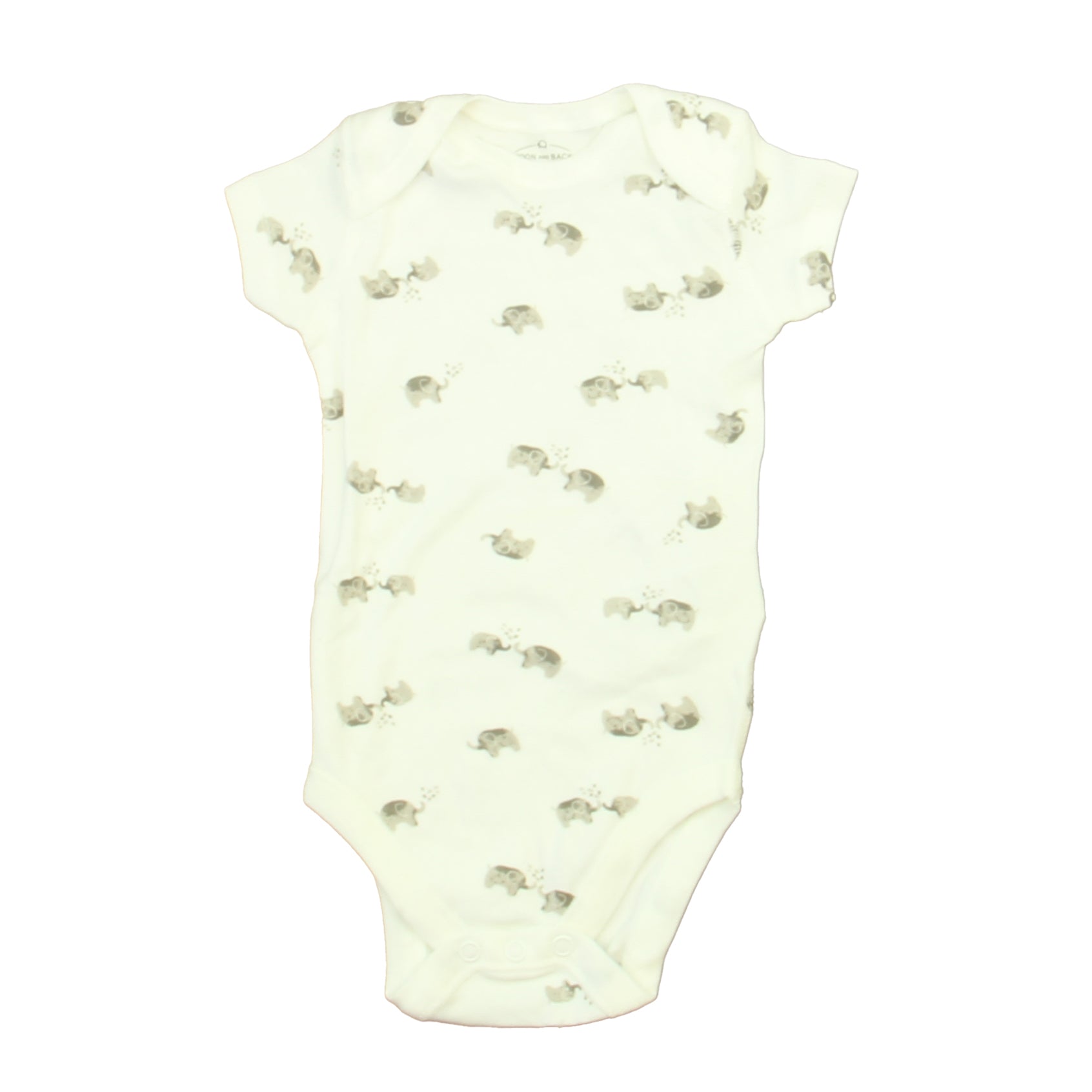 Moon & Back Unisex White | Gray Elephant Onesie Size: 3 Months White | Gray Elephant