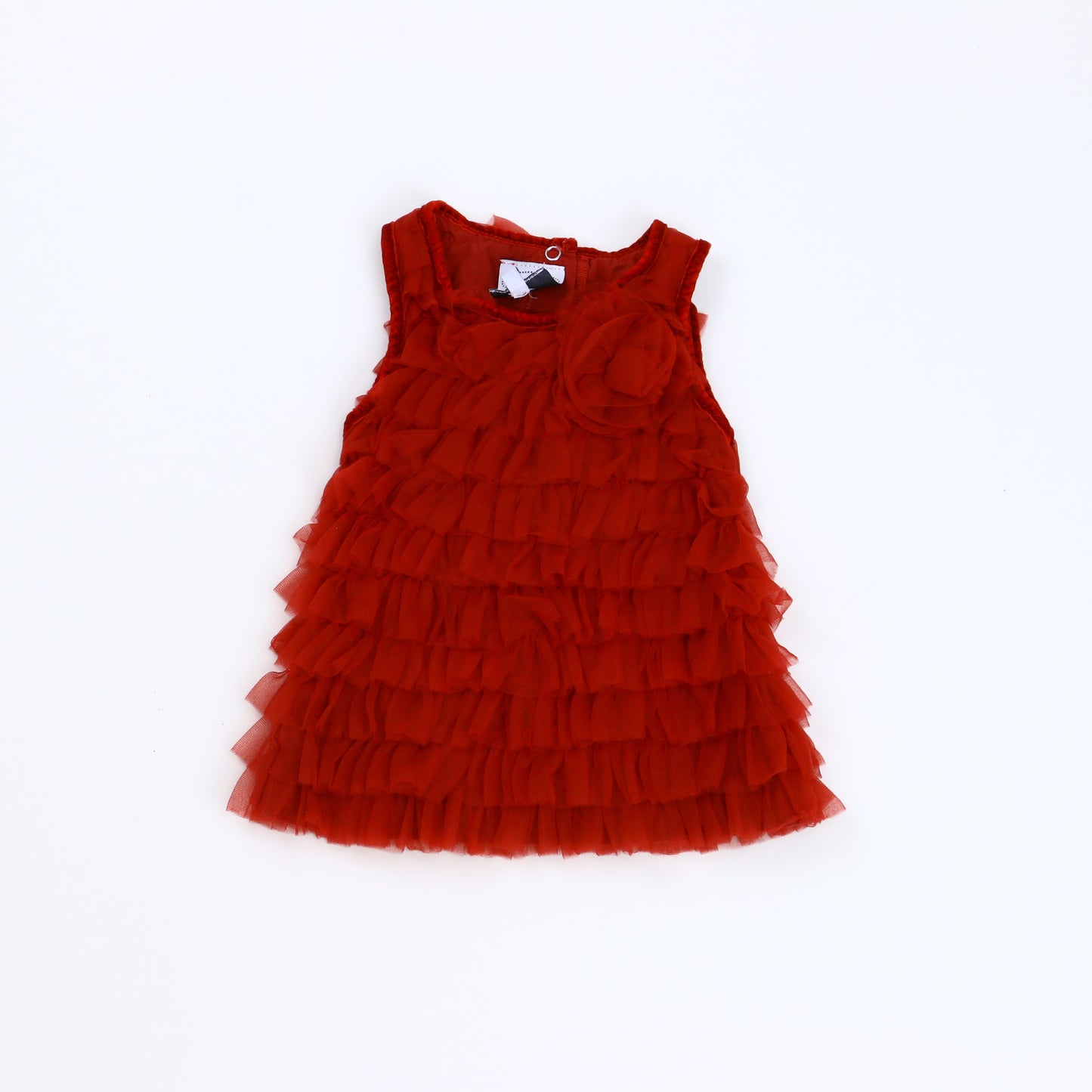 Mudpie Girls Red Special Occasion Dress Size: 0-6 Months Red
