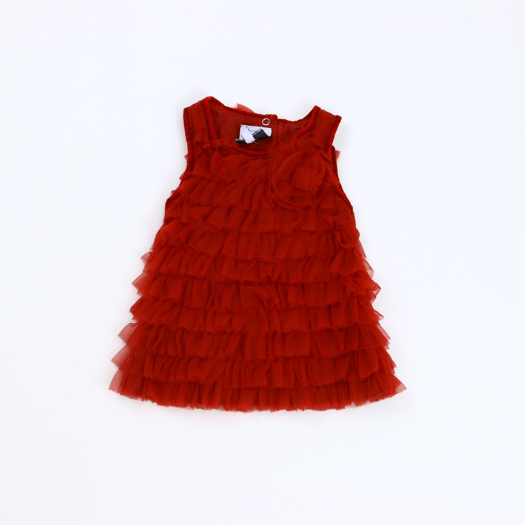Mudpie Girls Red Special Occasion Dress Size: 0-6 Months Red