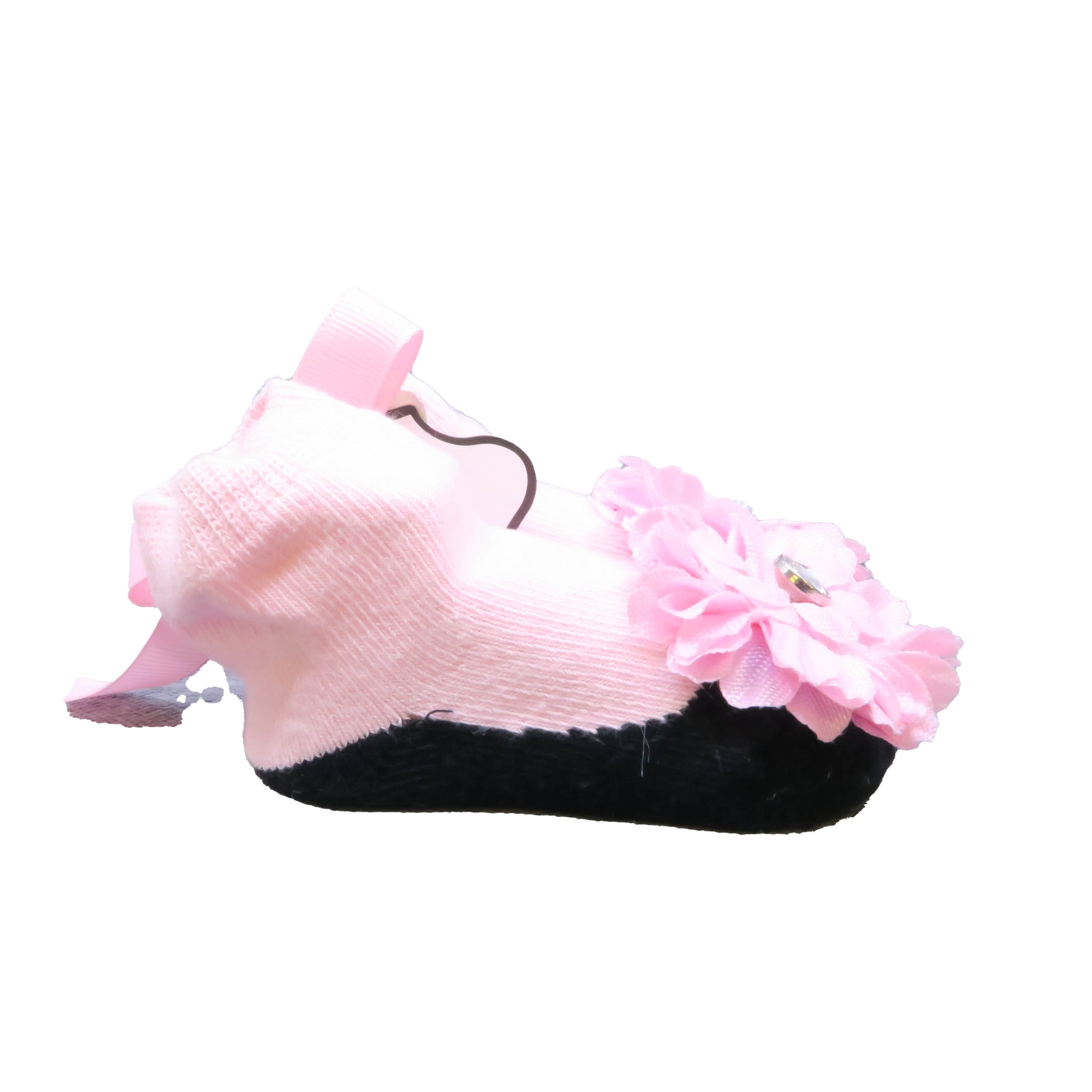 Mudpie Girls Pink | Black Socks Size: 0-12 Months Pink | Black