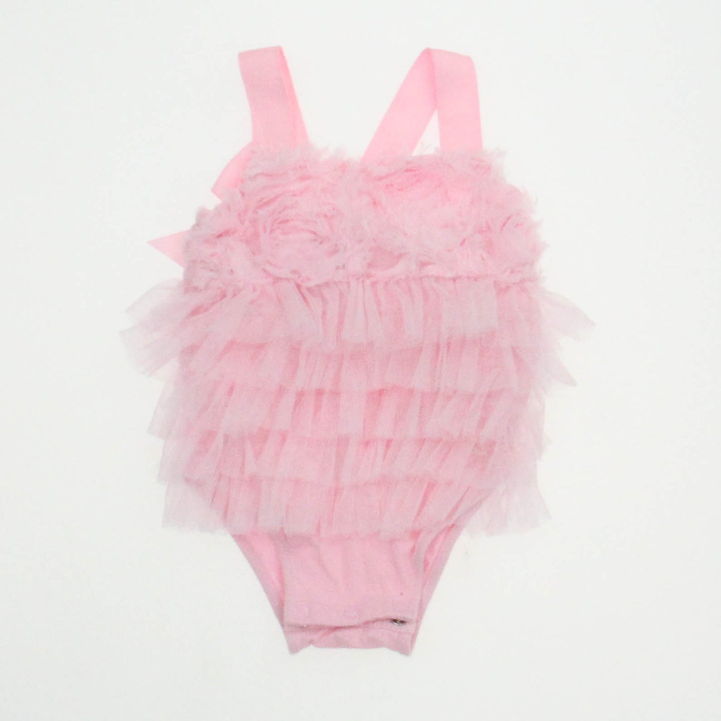 Mudpie Girls Pink Romper Size: 0-6 Months Pink