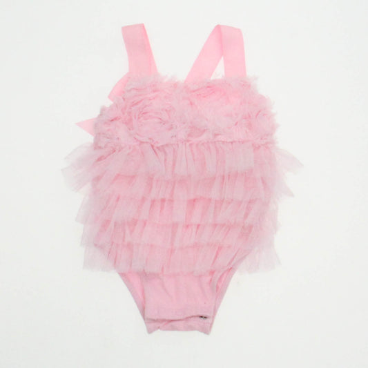 Mudpie Girls Pink Romper Size: 0-6 Months Pink
