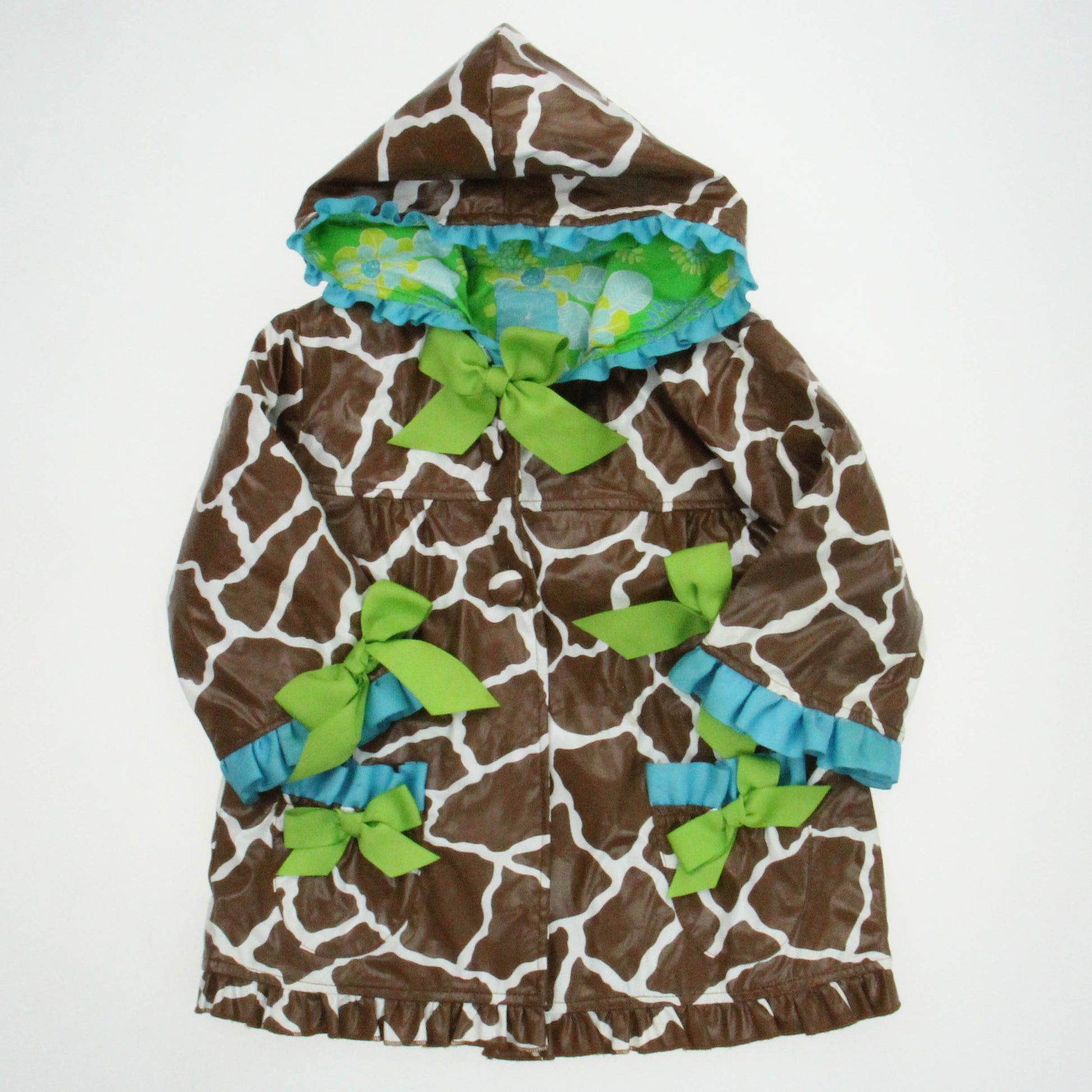 Mudpie Girls Brown | Green Rain Coat Size: 12-18 Months Brown | Green