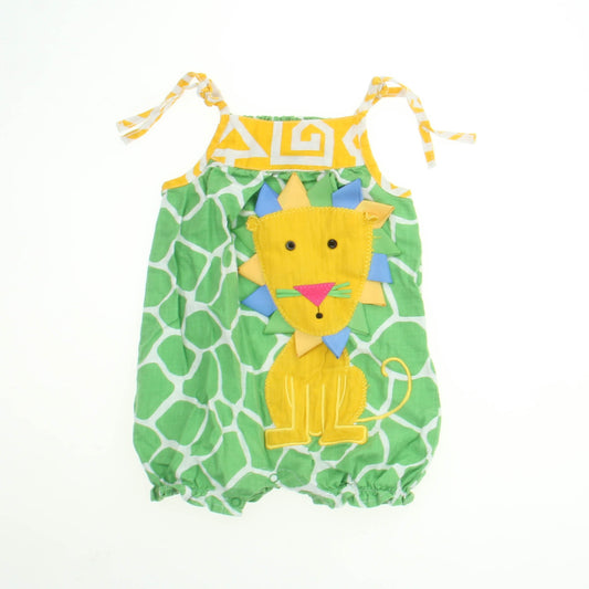 Mudpie Girls Green Lion Romper Size: 12-18 Months Green Lion