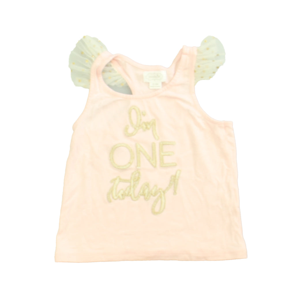 Mudpie Girls Pink Tank Top Size: 12-18 Months Pink