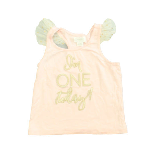 Mudpie Girls Pink Tank Top Size: 12-18 Months Pink