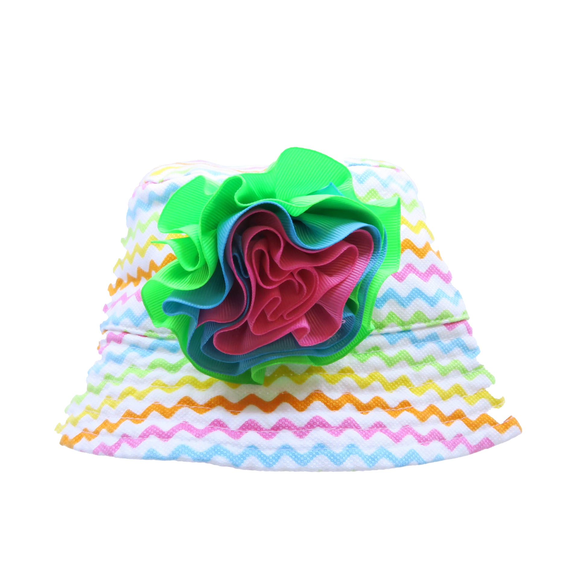 Mudpie Girls White | Green | Pink Hat Size: 12-24 Months White | Green | Pink