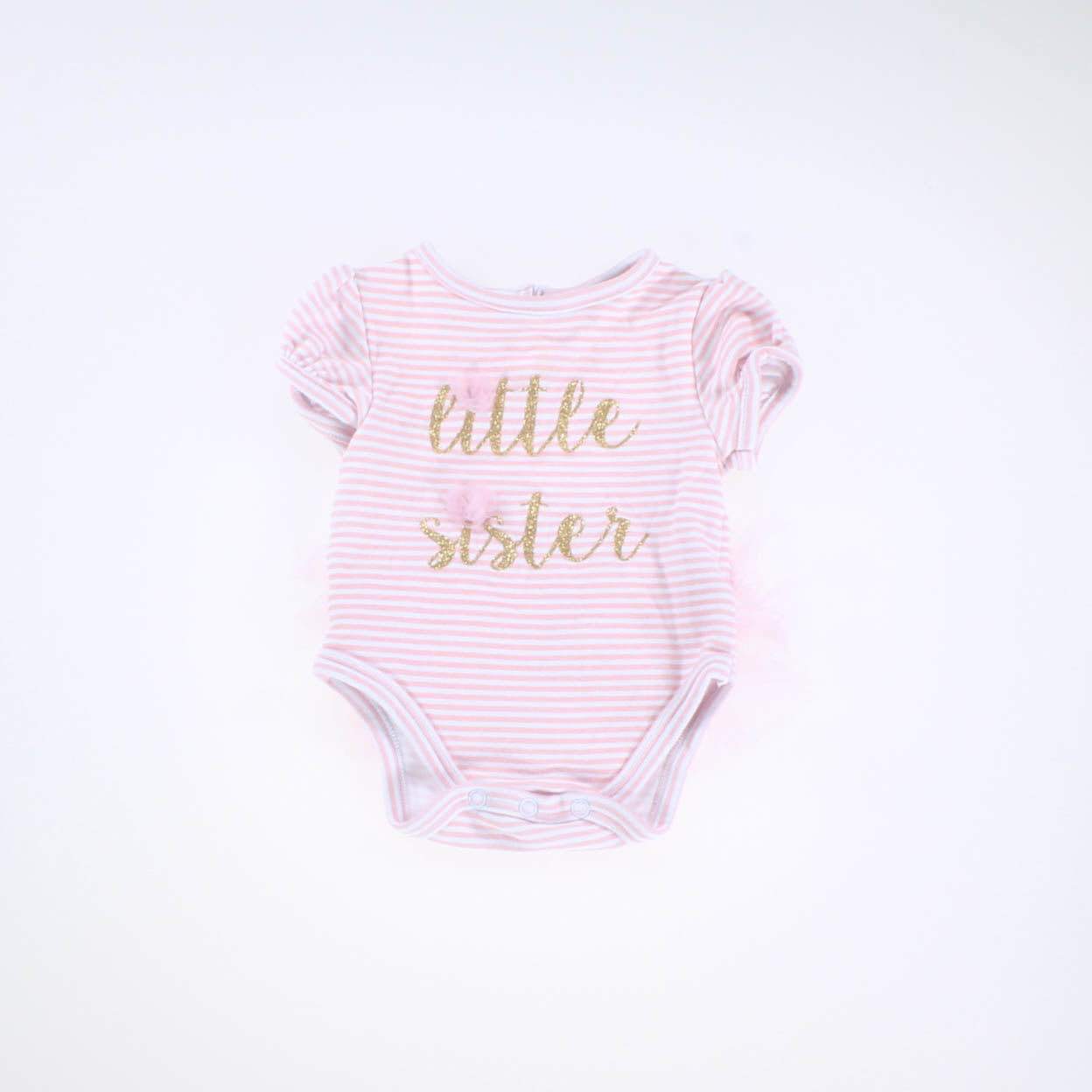 Mudpie Girls Pink | White | Striped Onesie Size: 3 Months Pink | White | Striped