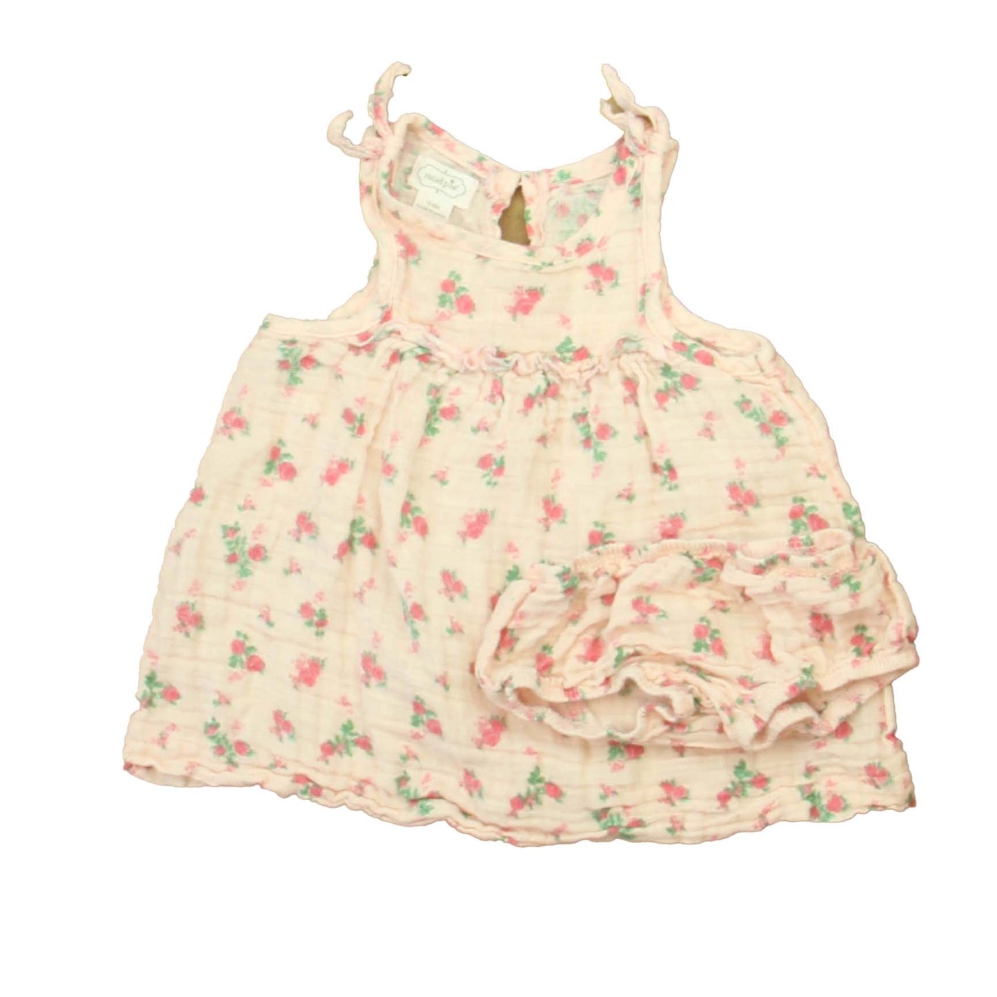 Mudpie Girls Pink Floral Dress Size: 6-9 Months Pink Floral