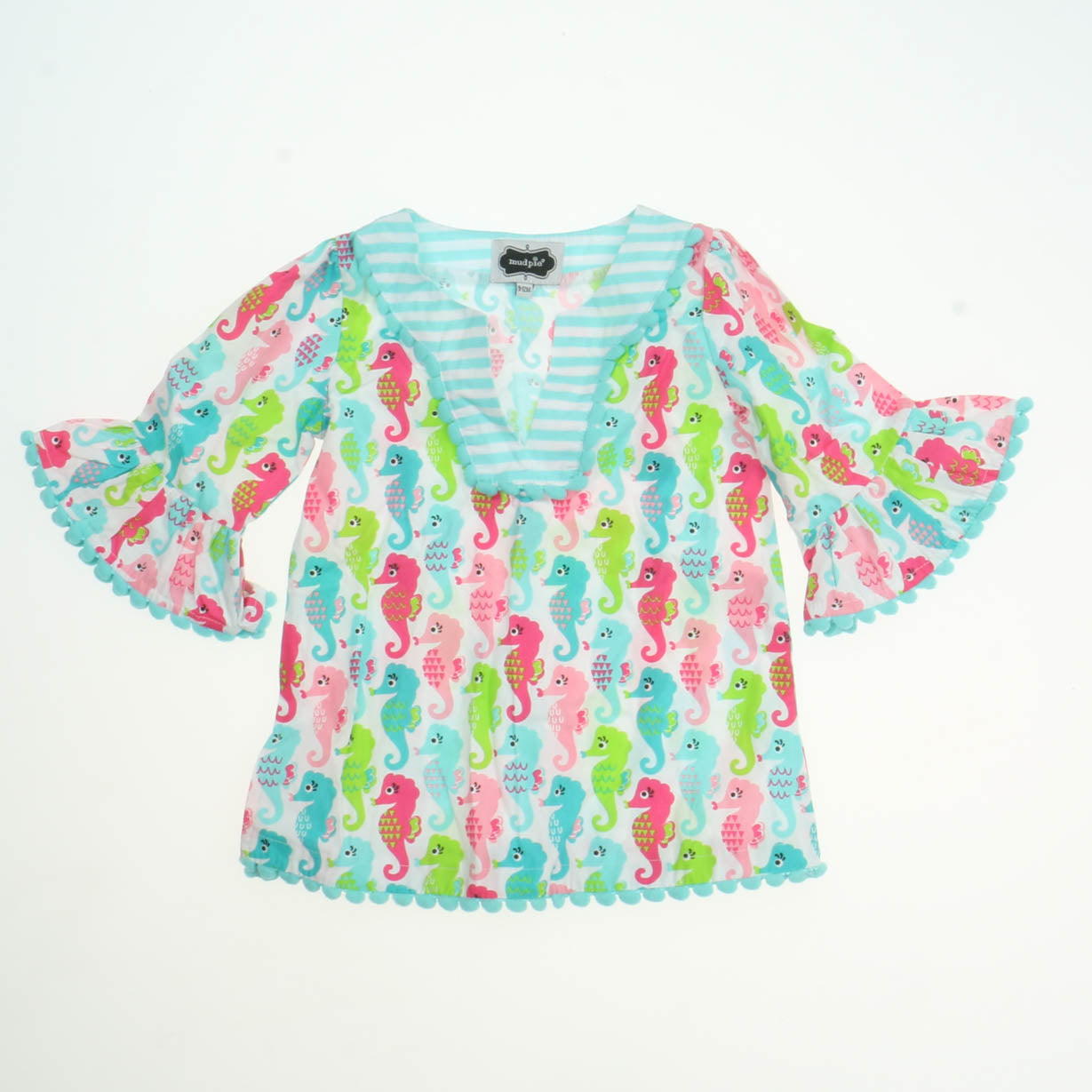 Mudpie Girls Blue | Green | Pink Dress Size: 9-12 Months Blue | Green | Pink