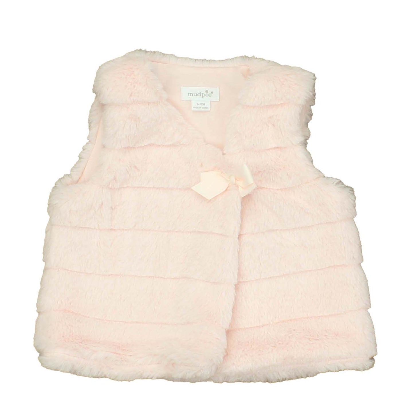Mudpie Girls Pink | Faux Fur Vest Size: 9-12 Months Pink | Faux Fur