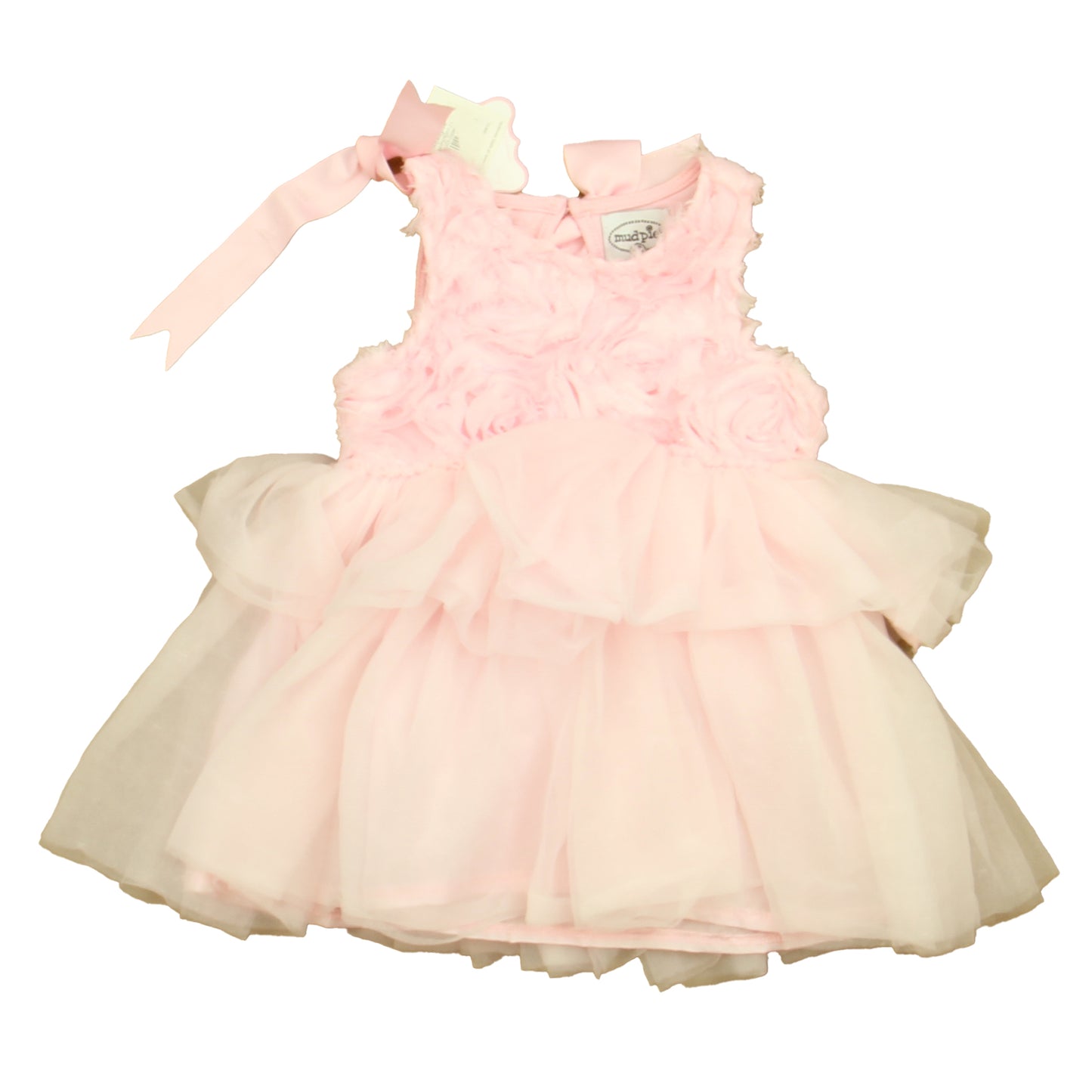 Mudpie Girls Pink Dress Size: 9-12 Months Pink